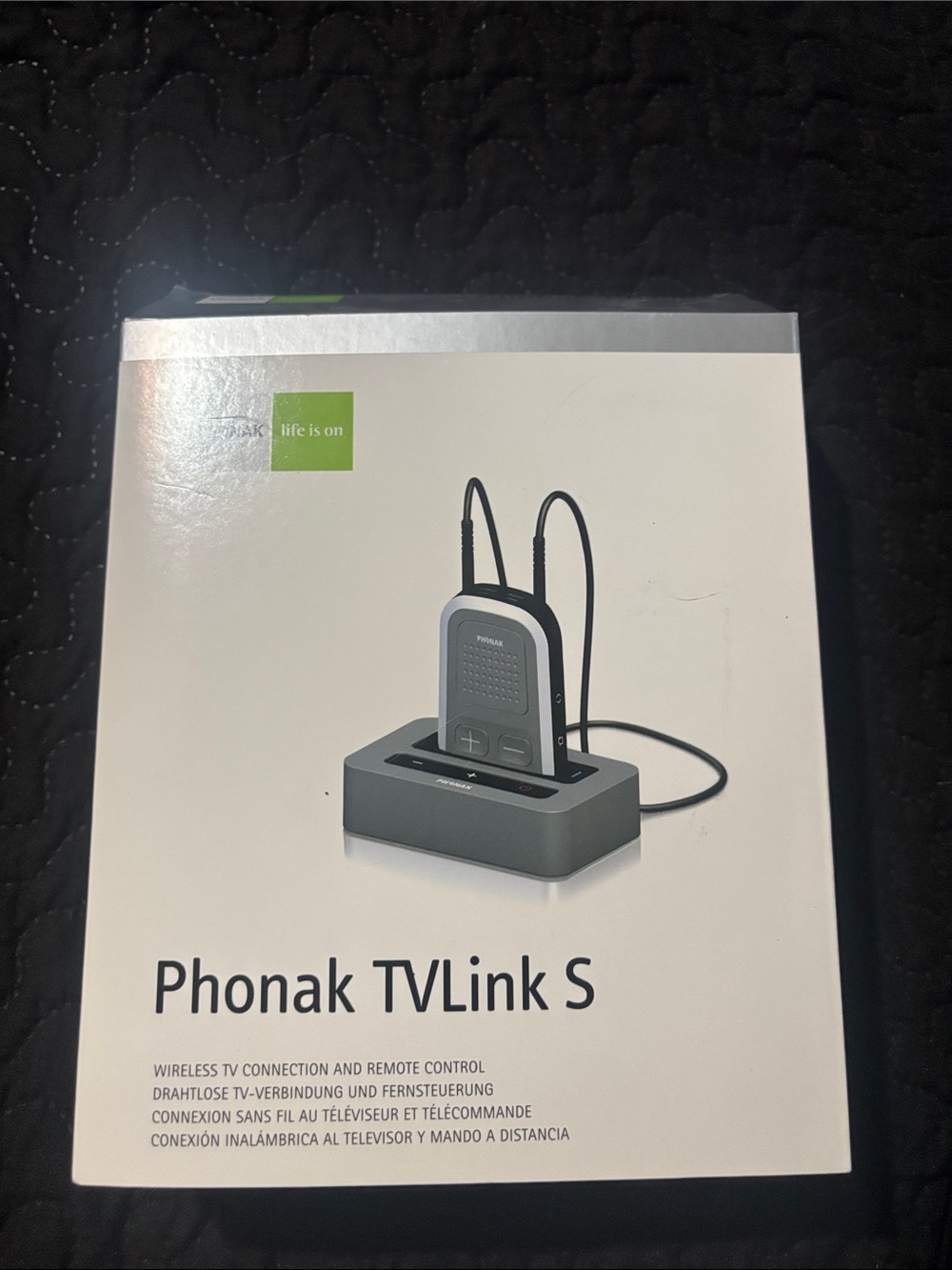Phonak TVLink S Base Station Remote Control TV Connector Audio System